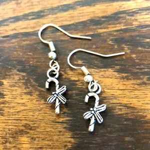 3/$15 • Silver Alloy Christmas Candy Cane earrings